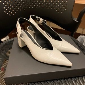 Zara white pointy heels pumps size 36